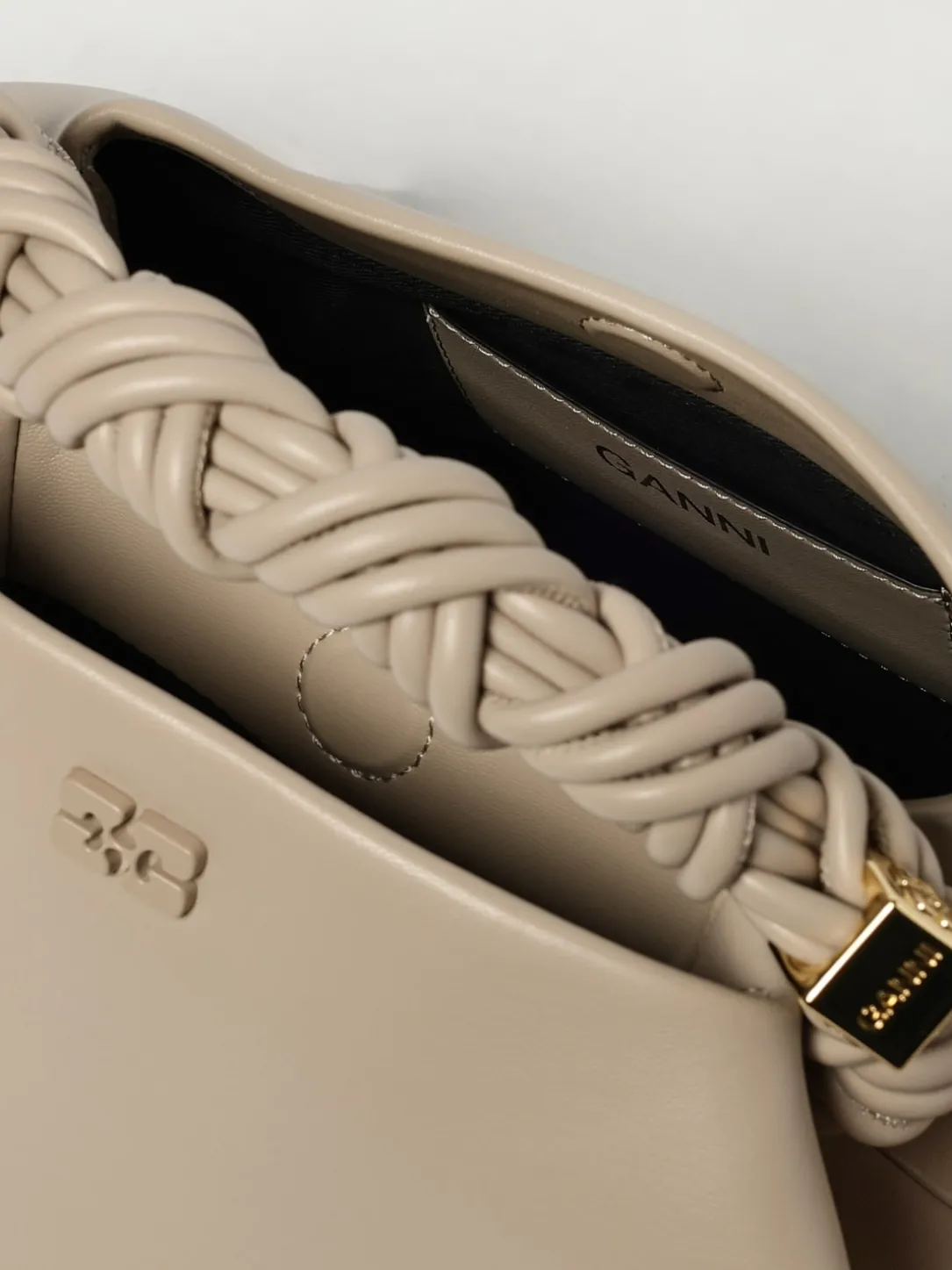 Borsa a mano in pelle di vitello Bou Ganni