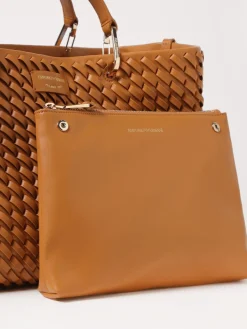 Borsa a mano in pelle intrecciata Emporio Armani