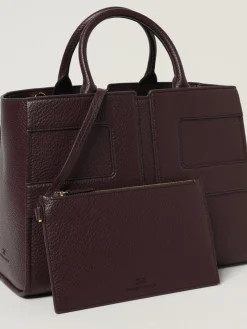 Borsa a mano in pelle sintetica con logo Elisabetta Franchi