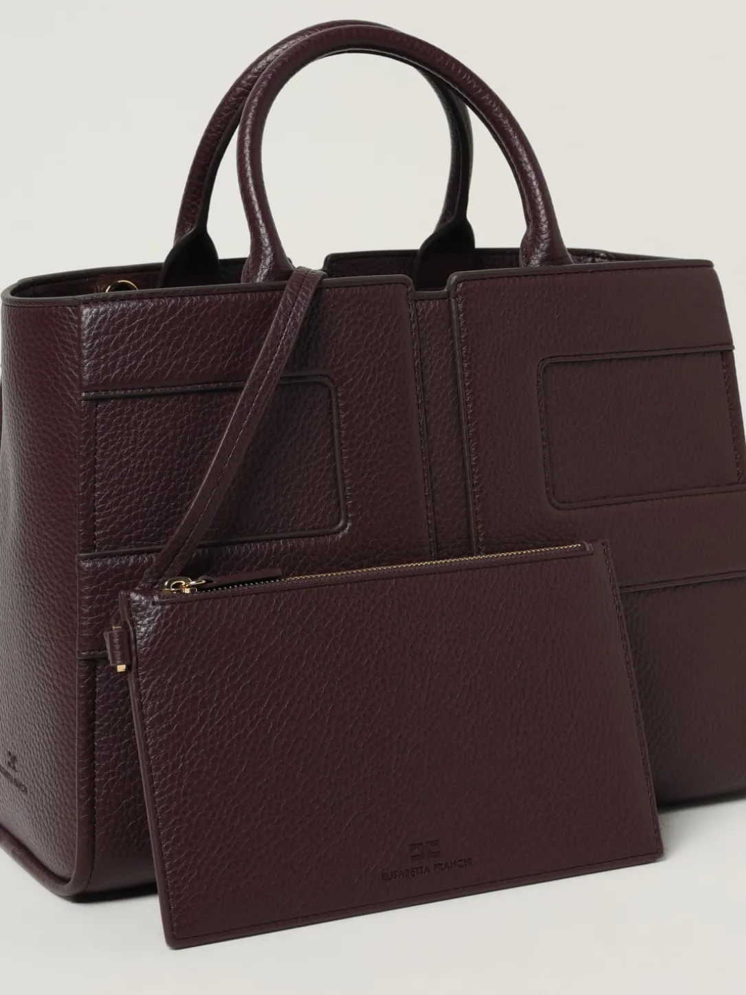 Borsa a mano in pelle sintetica con logo Elisabetta Franchi