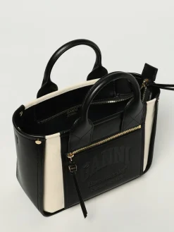 Borsa a mano in pelle sintetica e cotone Ganni