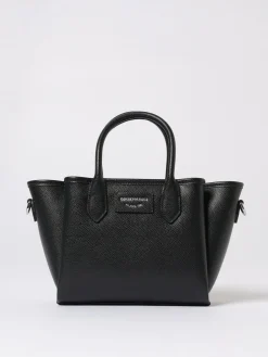 Borsa a mano in pelle sintetica a grana Emporio Armani