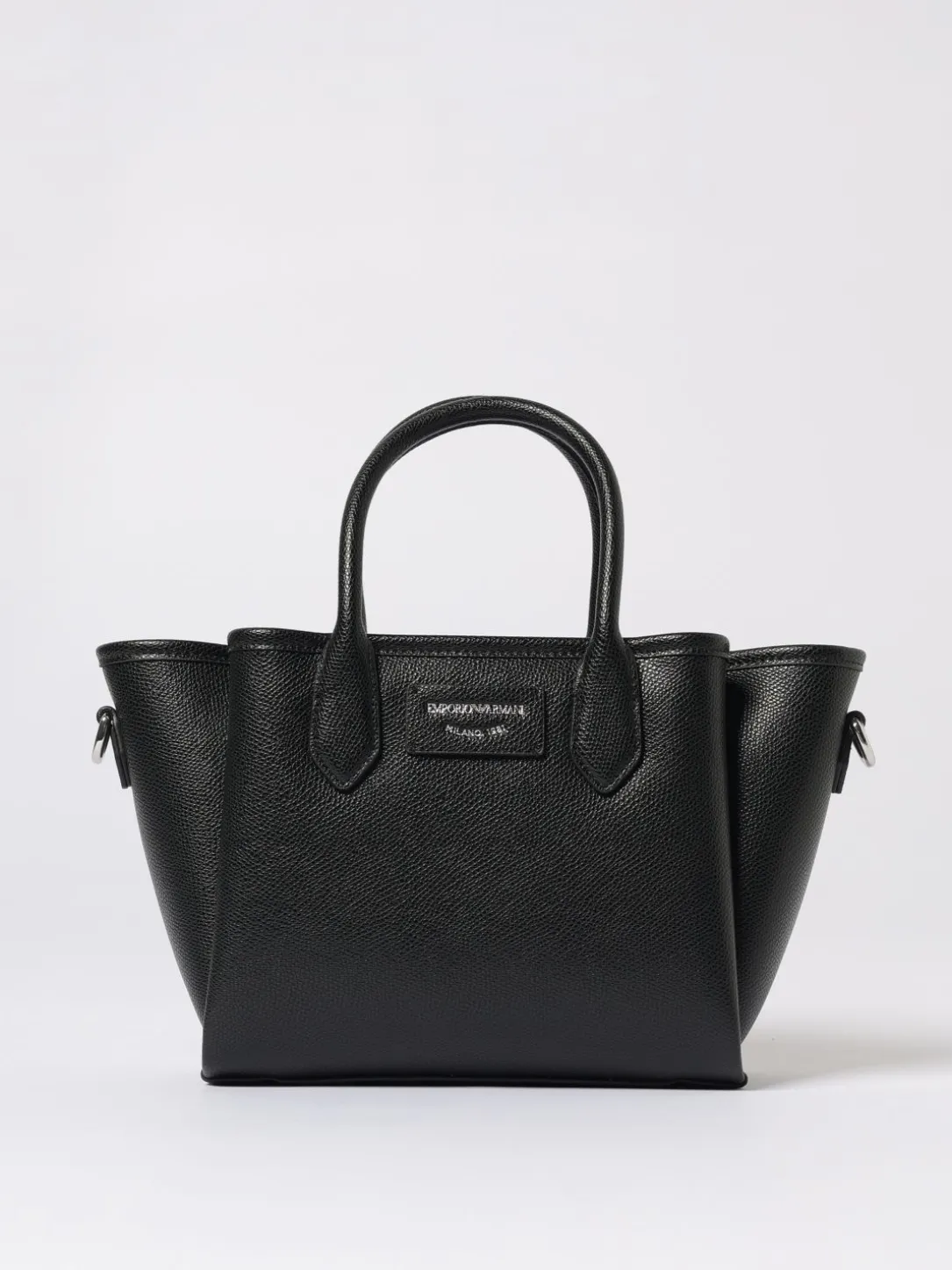 Borsa a mano in pelle sintetica a grana Emporio Armani