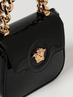 Borsa a mano in pelle verniciata Versace