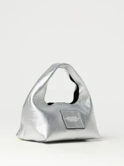 Borsa a mano Sack in pelle metallizzata Marc Jacobs