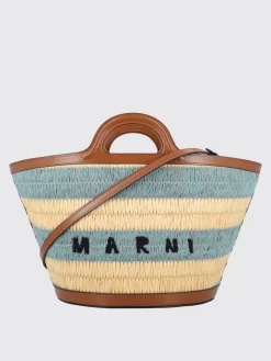 Borsa a mano Tropicalia in rafia con logo Marni