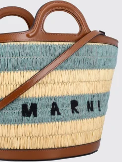 Borsa a mano Tropicalia in rafia con logo Marni