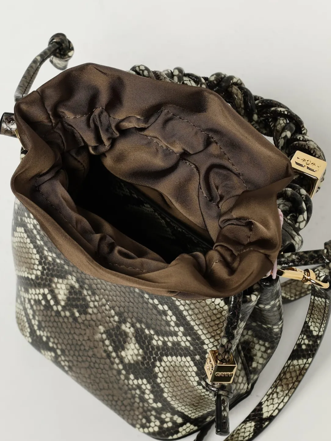 Borsa a secchiello Ganni Bou Snake