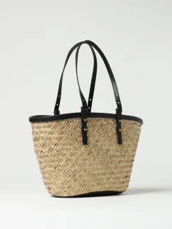 Borsa a secchiello in rafia Pinko