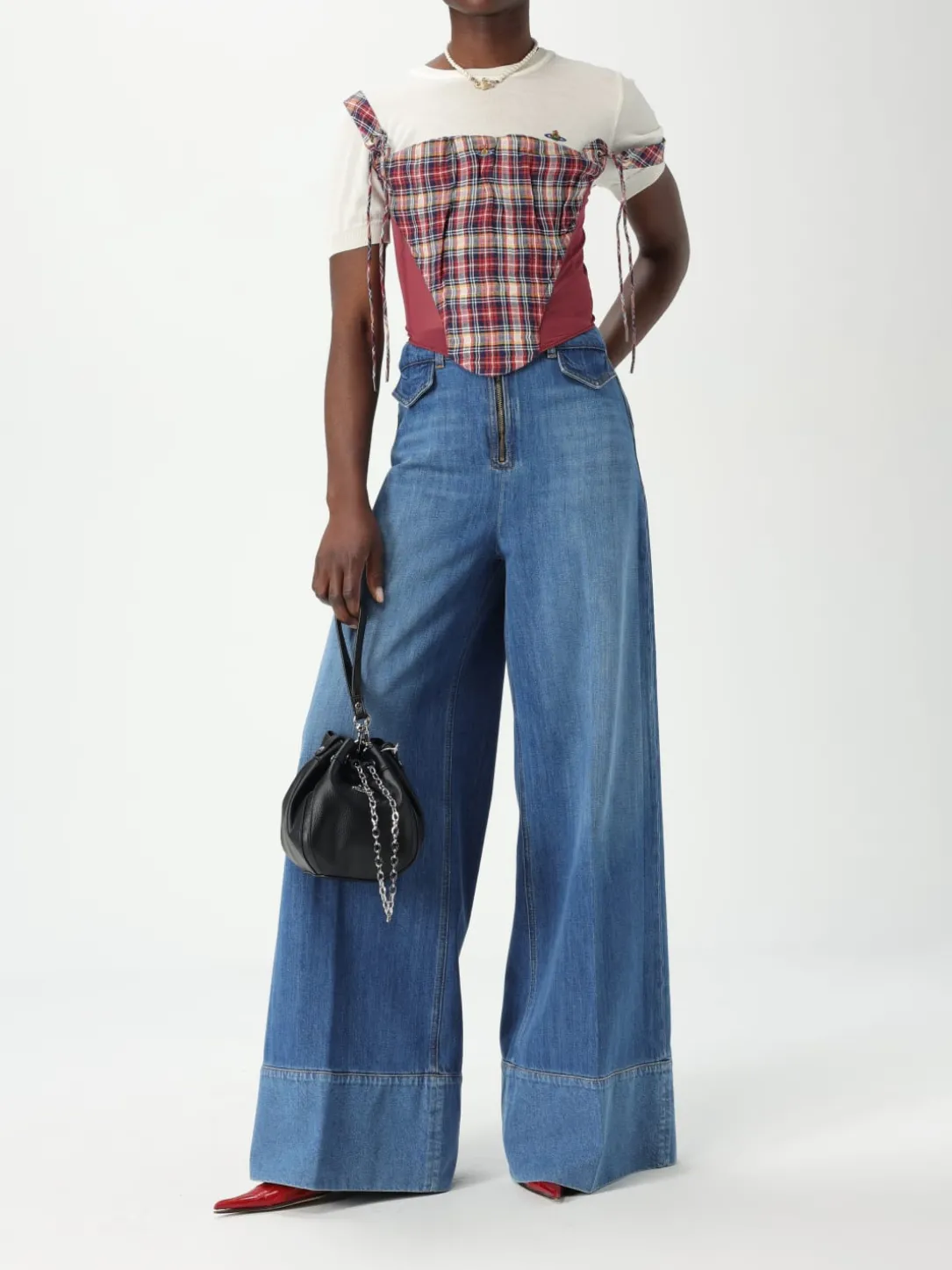 Borsa a secchiello Vivienne Westwood in pelle sintetica a grana