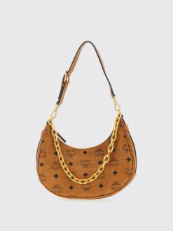 Borsa a spalla Aren Crescent Hobo in Visetos Mcm