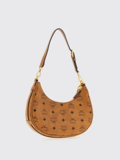 Borsa a spalla Aren Crescent Hobo in Visetos Mcm