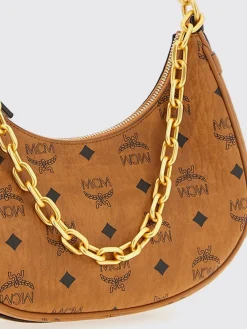 Borsa a spalla Aren Crescent Hobo in Visetos Mcm