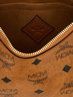 Borsa a spalla Aren Crescent Hobo in Visetos Mcm