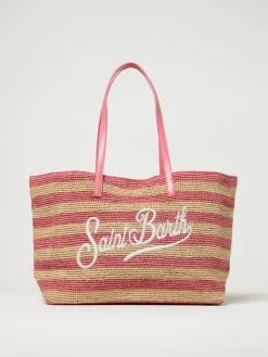 Borsa a spalla City in rafia a righe Mc2 Saint Barth