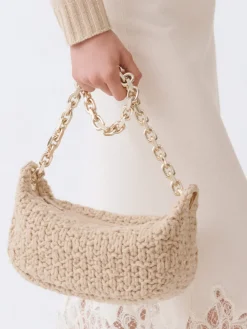 Borsa a spalla Eyelet in cammello Fabiana Filippi