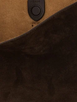 Borsa a spalla in camoscio e pelle Polo Ralph Lauren