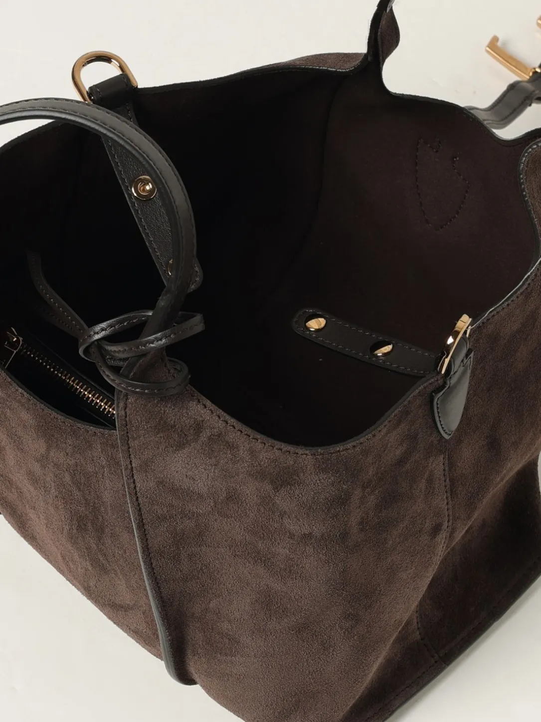 Borsa a spalla in pelle di vitello scamosciata T Timeless Tod's