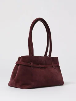 Borsa a spalla Le Cambon East West Merlot Suede Manu Atelier