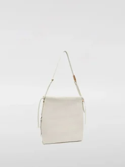 Borsa a spalla media in pelle con logo Pinko