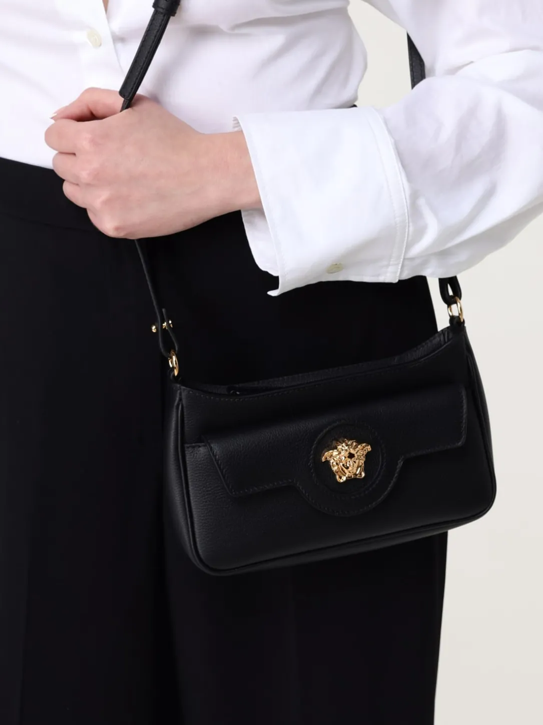 Borsa a spalla Medusa Versace in pelle di vitello