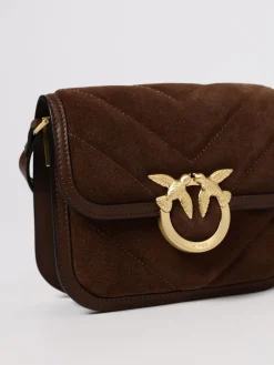 Borsa a spalla Mini Love Bag Box in pelle scamosciata Pinko