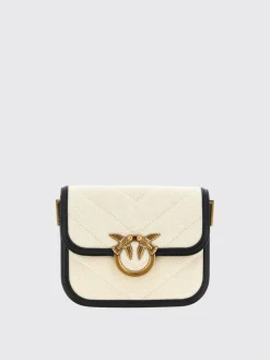 Borsa a spalla piccola Love Bag in canvas e pelle Pinko
