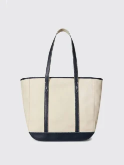 Borsa a spalla tote in cotone e pelle Polo Ralph Lauren