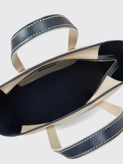 Borsa a spalla tote in cotone e pelle Polo Ralph Lauren