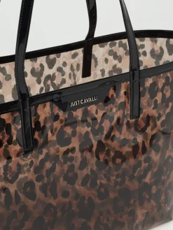 Borsa a spalla tote in pvc animalier Just Cavalli
