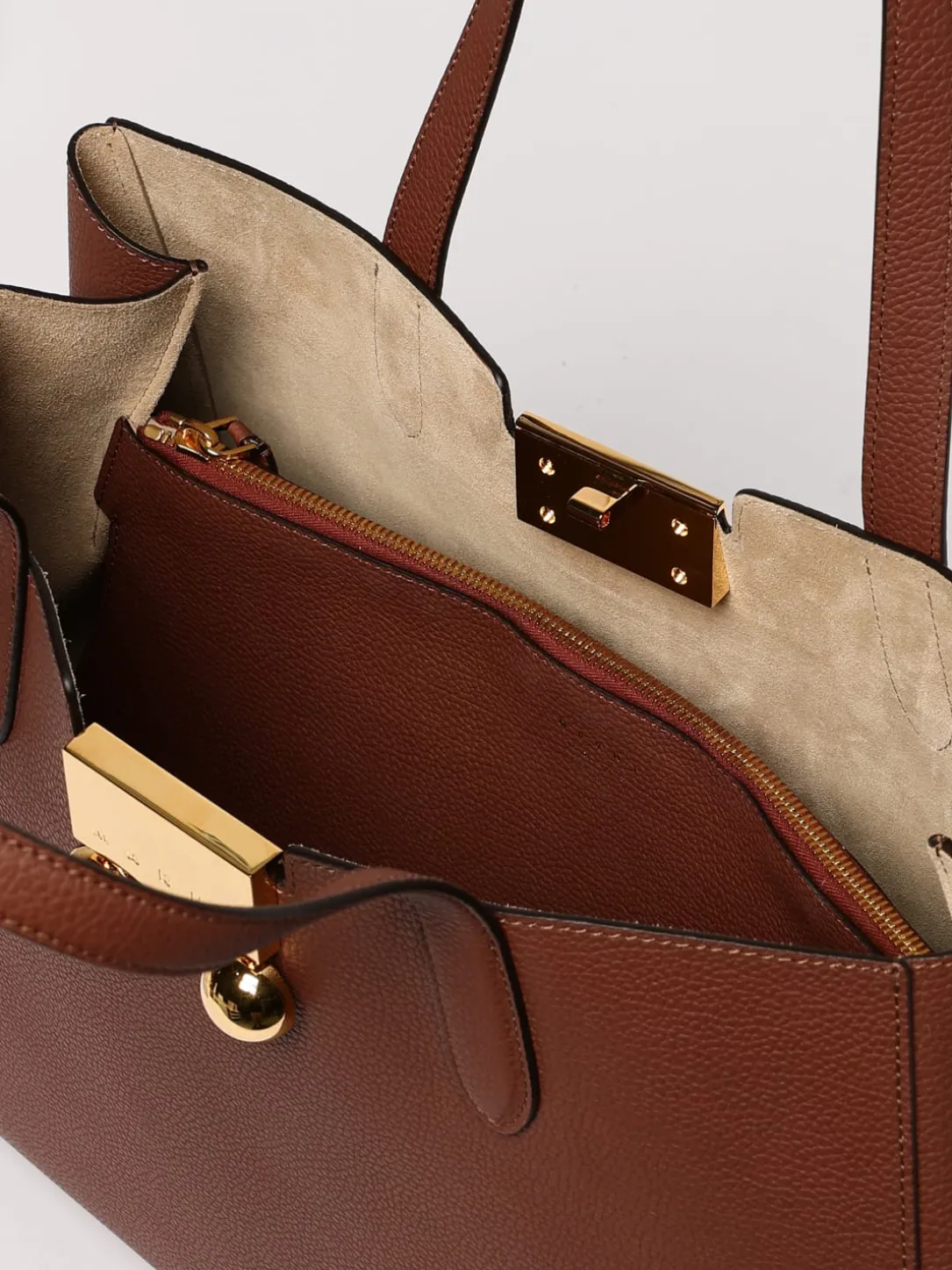 Borsa a spalla Trunkaroo Marni in pelle a grana