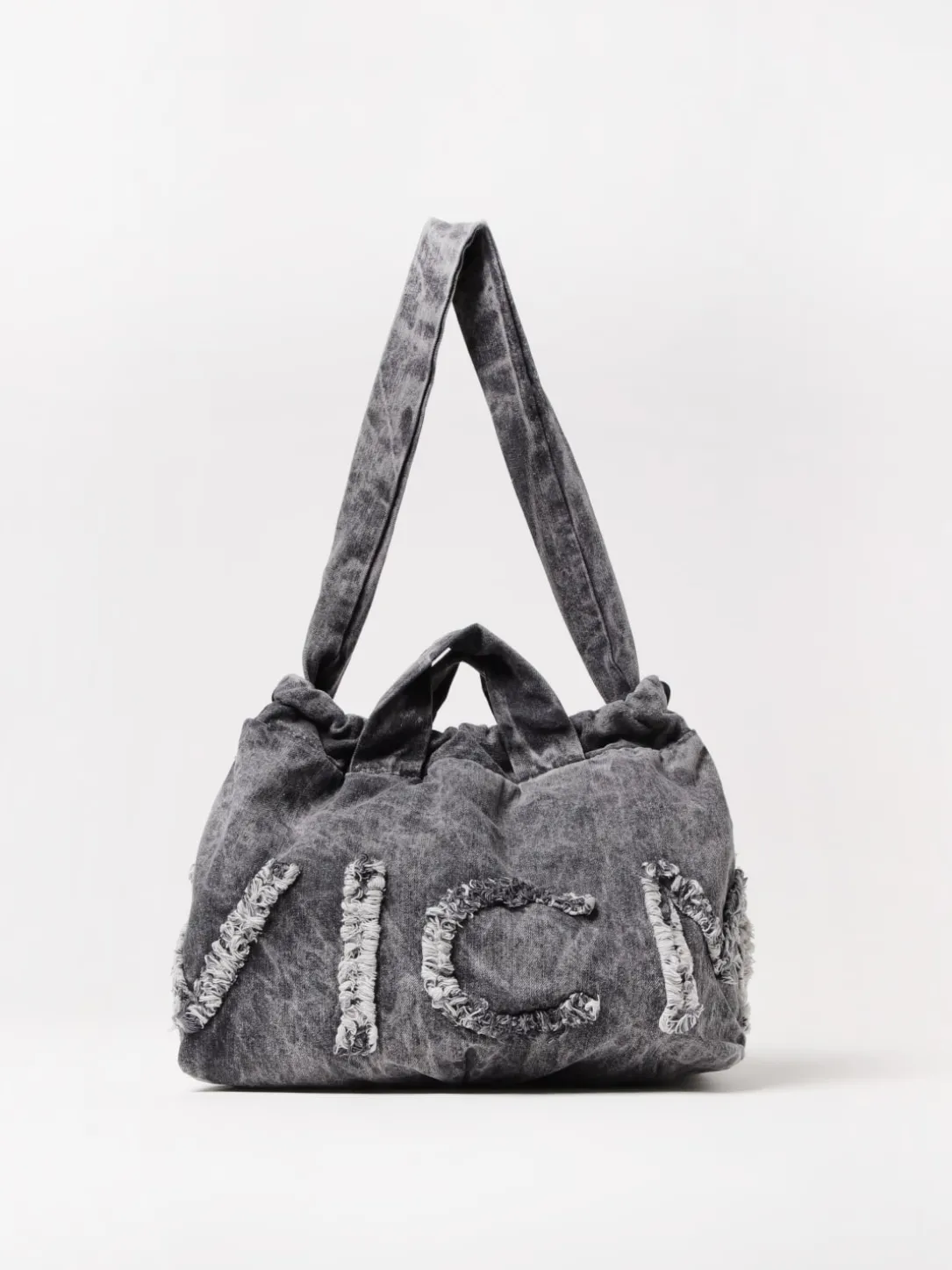 Borsa a spalla Vic Matiè trasformabile in canvas con logo sfrangiato