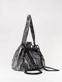 Borsa a spalla Vic Matiè trasformabile in canvas con logo sfrangiato