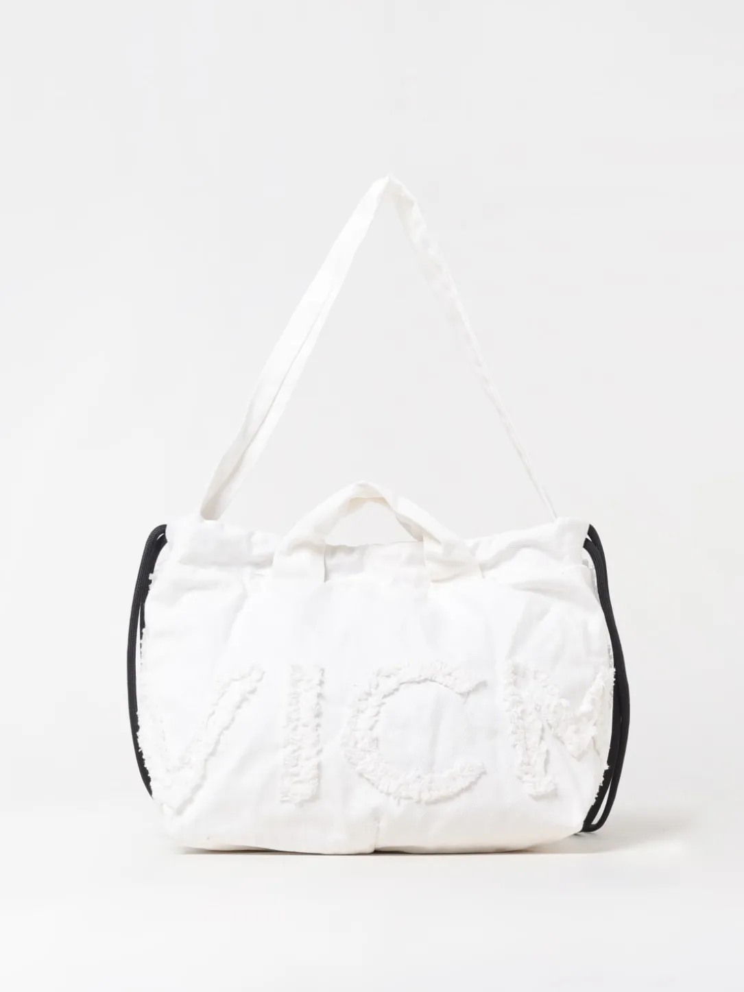 Borsa a spalla Vic Matiè trasformabile in canvas con logo sfrangiato