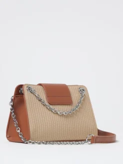 Borsa a tracolla Armani Exchange in pelle sintetica e rafia intrecciata