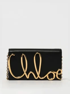 Borsa a tracolla Iconic in pelle con maxi logo Chloé