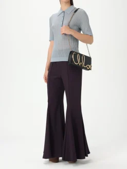 Borsa a tracolla Iconic in pelle con maxi logo Chloé