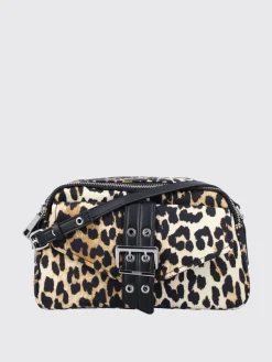 Borsa a tracolla in nylon animalier Ganni