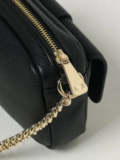 Borsa a tracolla mini in pelle sintetica a grana Armani Exchange