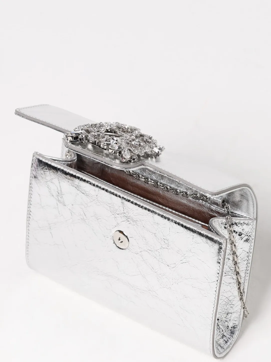 Borsa a tracolla mini in pelle laminata Roger Vivier