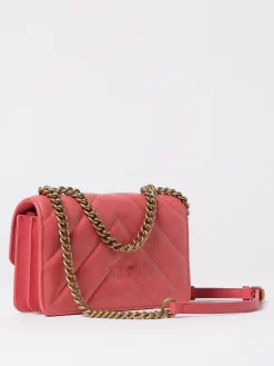 Borsa a tracolla piccola Love Bag in pelle effetto used Pinko