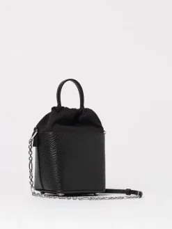 Borsa 5AC Bucket Maison Margiela in pelle a grana e canvas