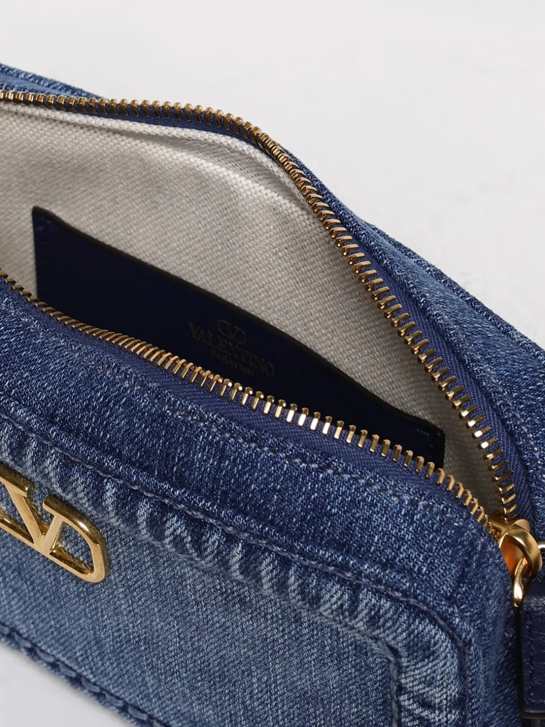 Borsa Alltime VLogo Signature Valentino Garavani in denim di cotone