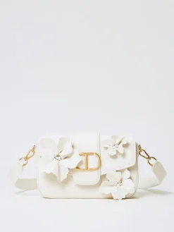 Borsa Amie Twinset in pelle con fiori applicati