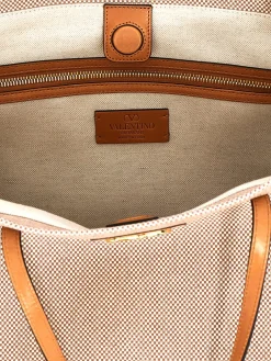 Borsa Antibes Tote Valentino Garavani in canvas e pelle