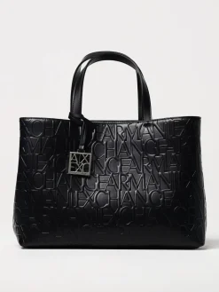 Borsa Armani Exchange in pelle sintetica con logo goffrato