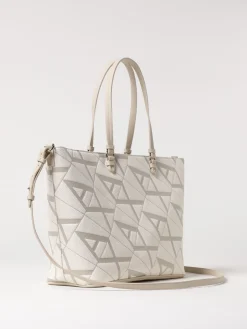 Borsa Armani Exchange in pelle sintetica a grana con monogram all over