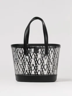 Borsa Armani Exchange in pvc e pelle sintetica con logo all over