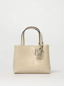 Borsa Armani Exchange in pelle sintetica con logo goffrato