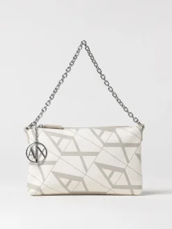 Borsa Armani Exchange in pelle sintetica a grana con monogram all over